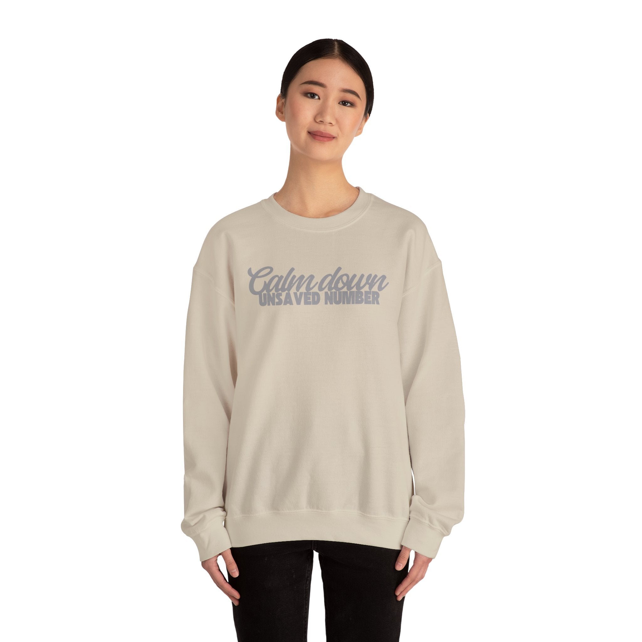 Calm Down Unsaved Number Crewneck