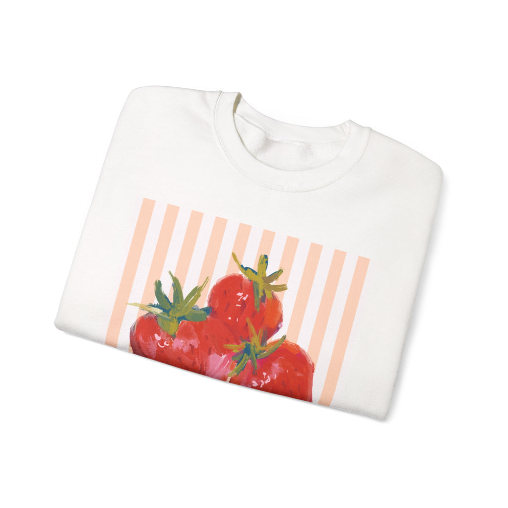 Sweet Strawberry Stripes Crewneck