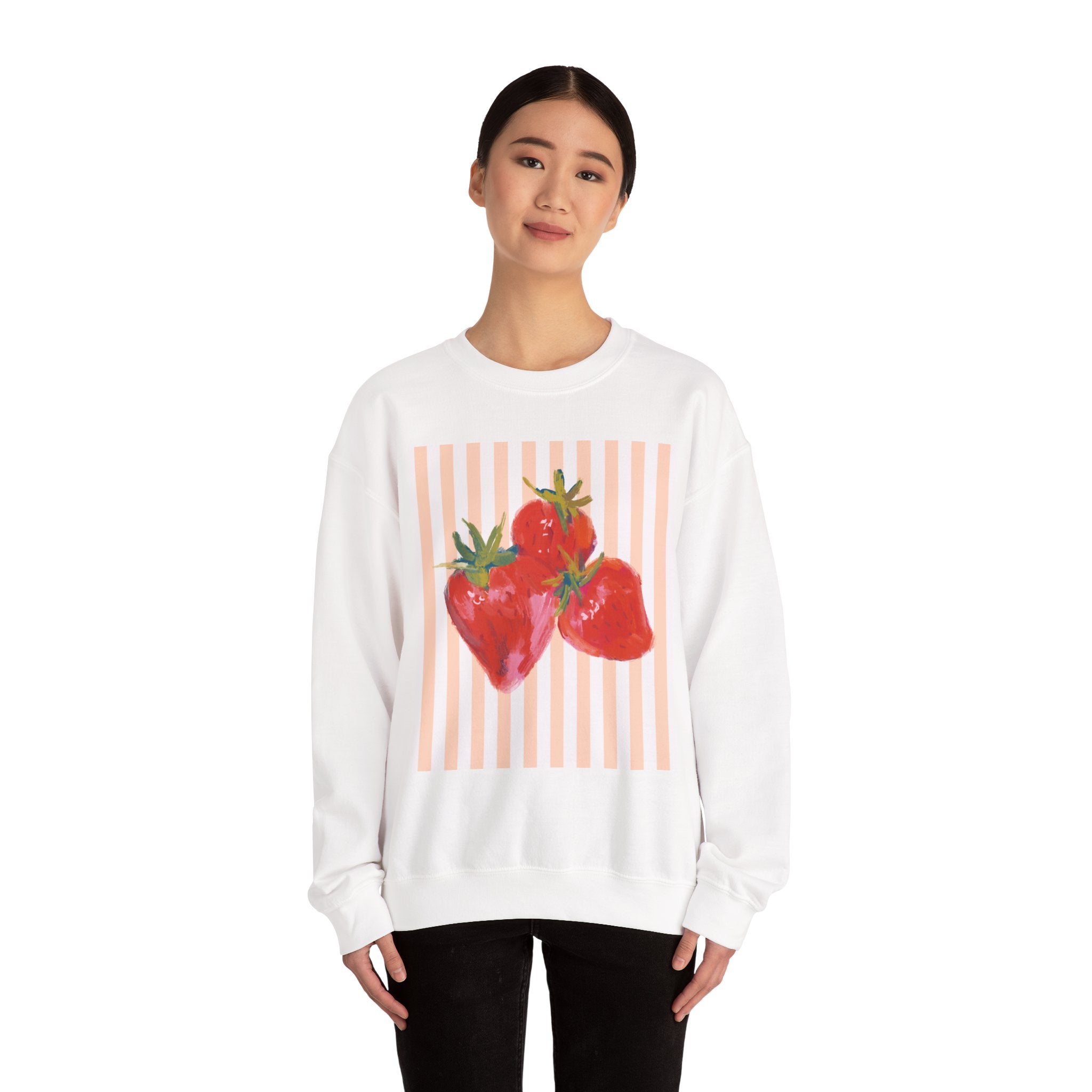 Sweet Strawberry Stripes Crewneck